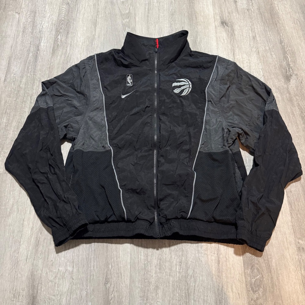 Nike NBA Toronto Raptors Windbreaker Jacket Mens Large Black Full Zip Track